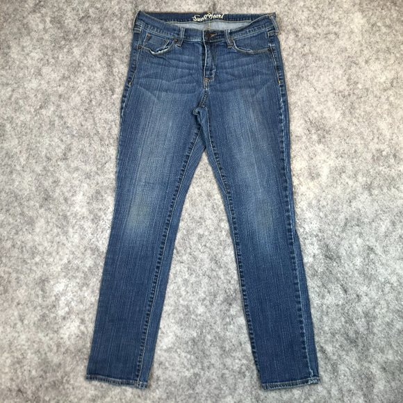 Old Navy Denim - Old Navy Sweetheart Jeans Size 8 Womens Mid Rise Skinny Medium Wash Distressed